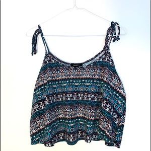 Forever 21 Multi-Colored Pattern Crop Top